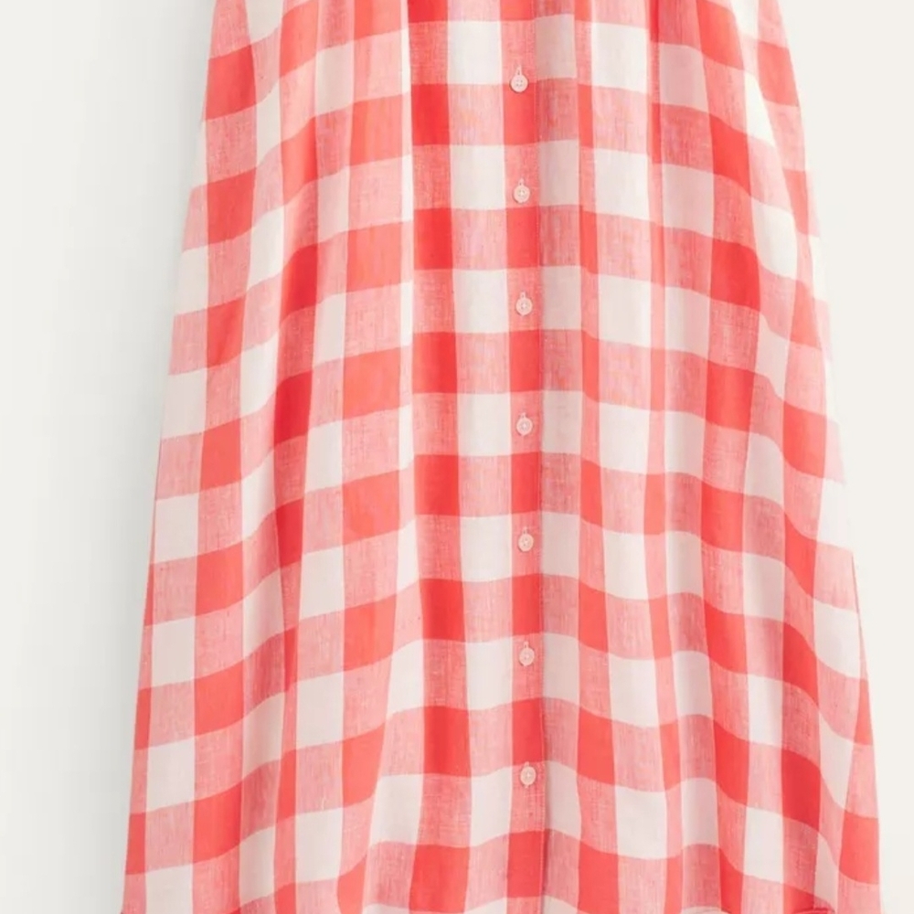 Boden Pink and White Gingham Maxi Shirt Dress - Picture 4 of 7